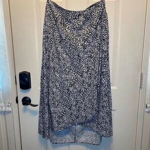 Japna Black & White Abstract Print Maxi Skirt - Size XL Beach Cover